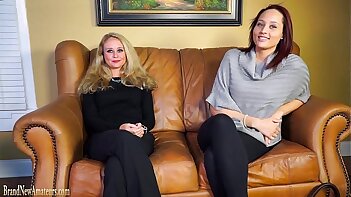 Casting chaise longue amateurs go lesbian in dual interview